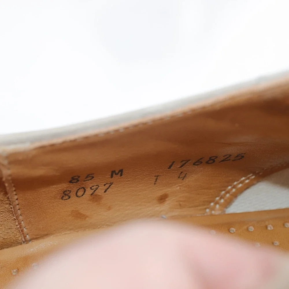 VTG USA Cole Haan Mens White Bucks Size 8.5 M Oxford Dress Shoes Vibram Gum Sole